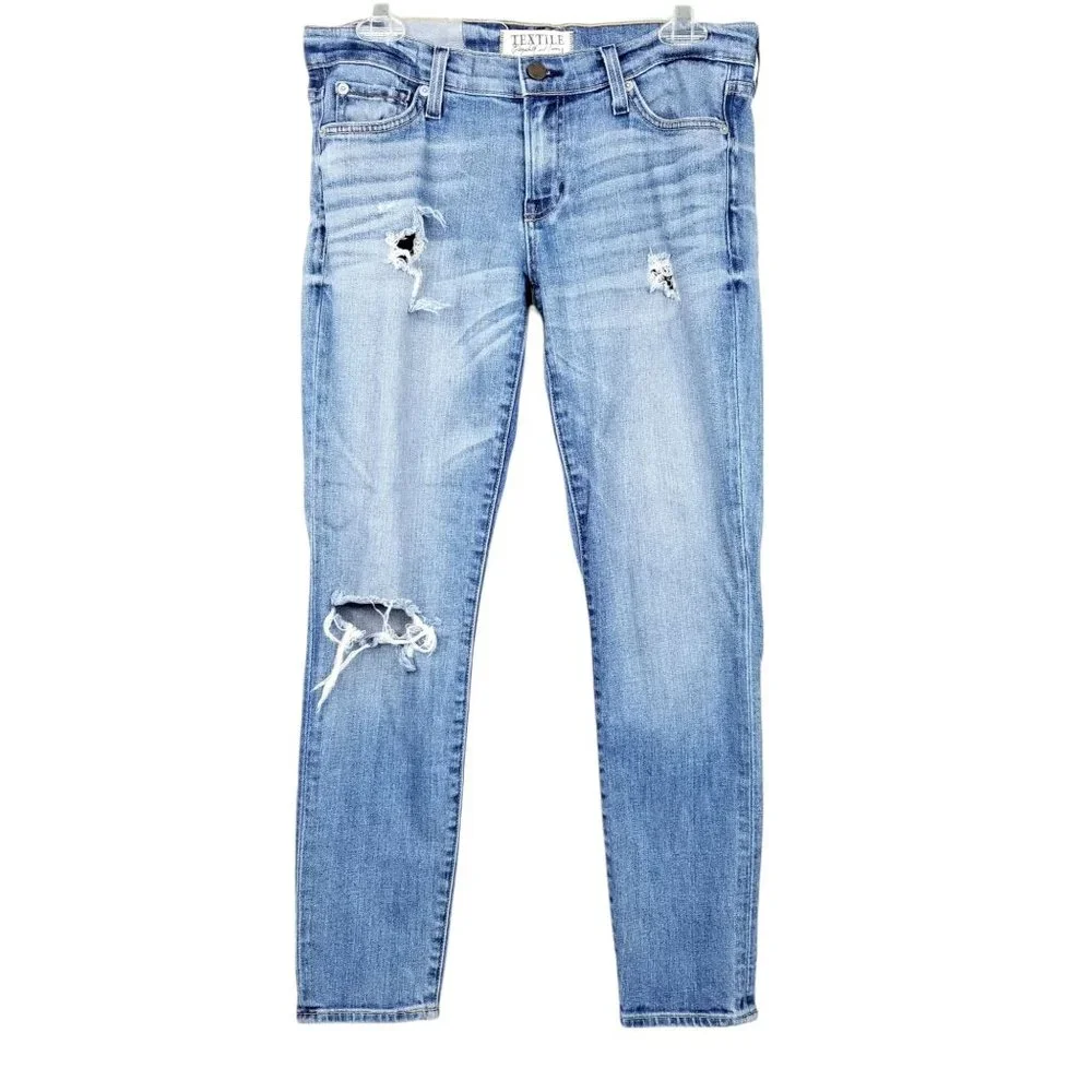 Textile Elizabeth and James Ankle Jeans Ozzy Destroyed Distressed Sz 29 Med Wash